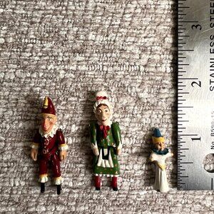 Vintage Hantel Victorian Miniatures Pewter PUNCH, JUDY, & BABY Jointed Doll Set